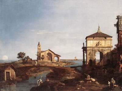 Capriccio with Venetian Motifs by Giovanni Antonio Canal